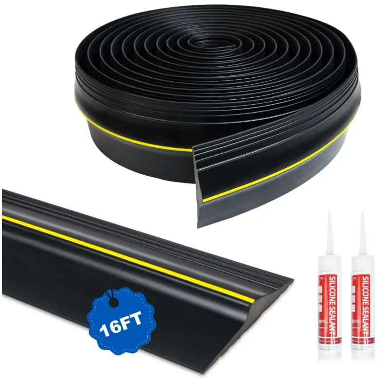 DGSL 16FT Garage Door Threshold Seal Strip, Waterproof Rubber